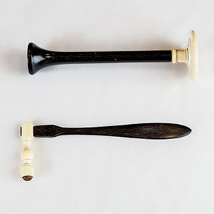 Stethoscope and reflex hammer