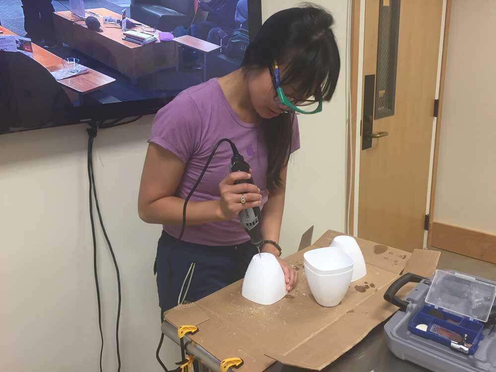 Jenny working in Makers Lab