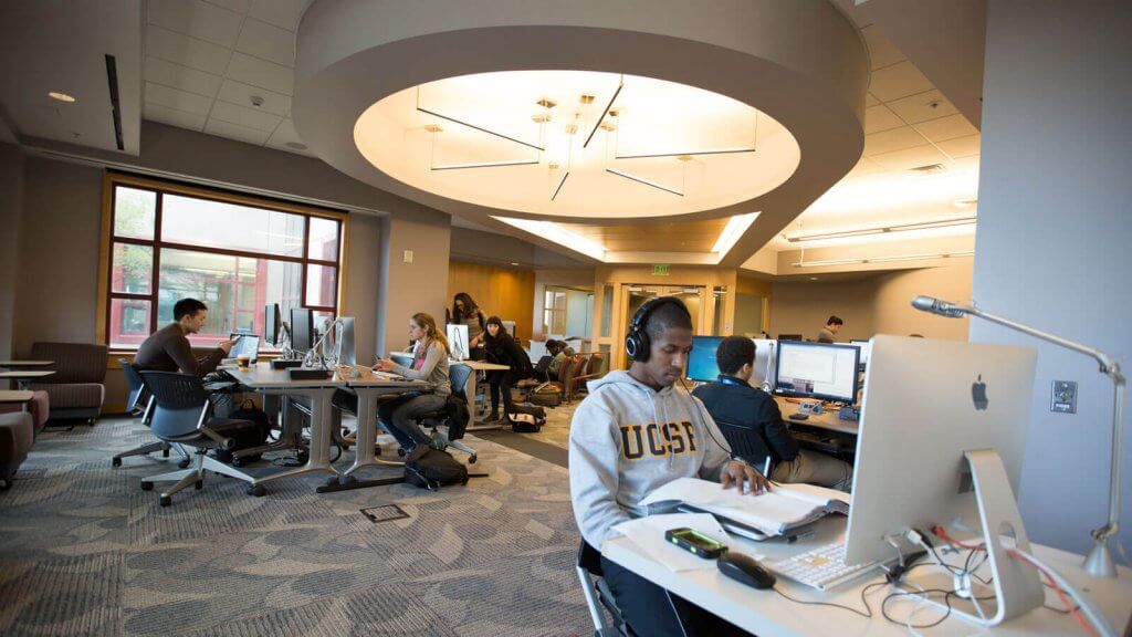 students on Library computer lab