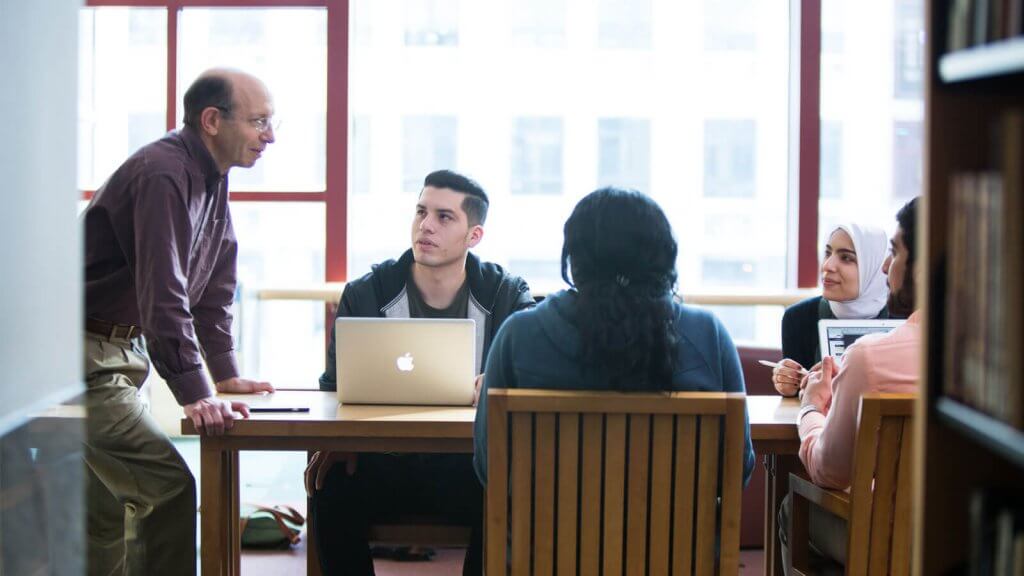 EVCP Dan Lownstein addressing students in the Library