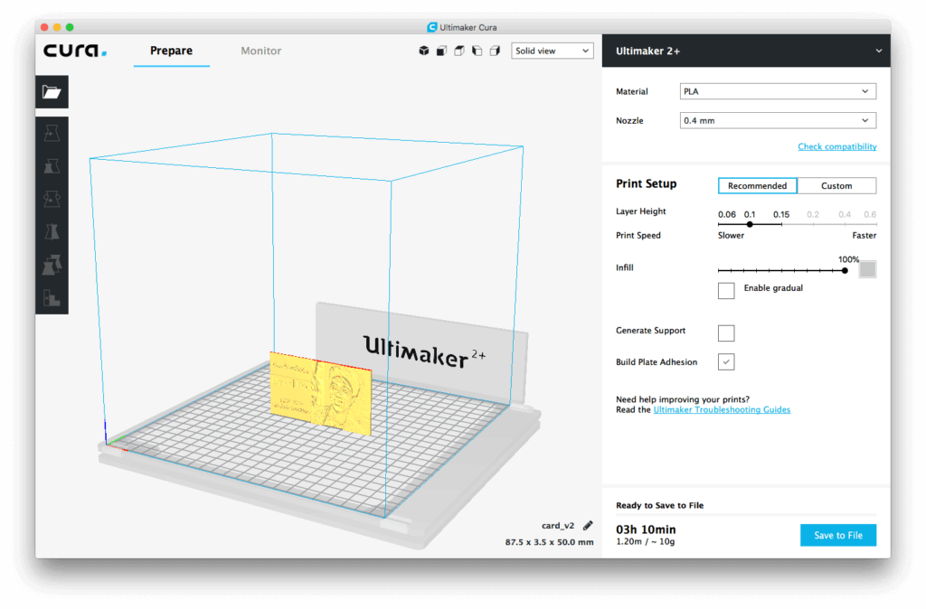 Cura setup - rotate 90 degrees