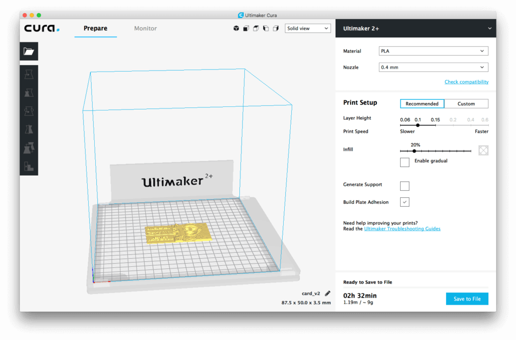 Cura setup