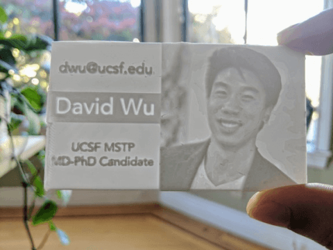Picture of 3D printed business card