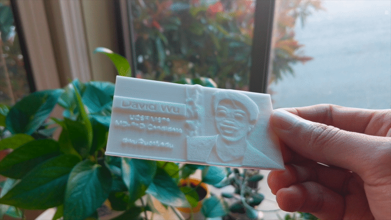 Gif of 3D printed business card