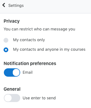 Communication settings