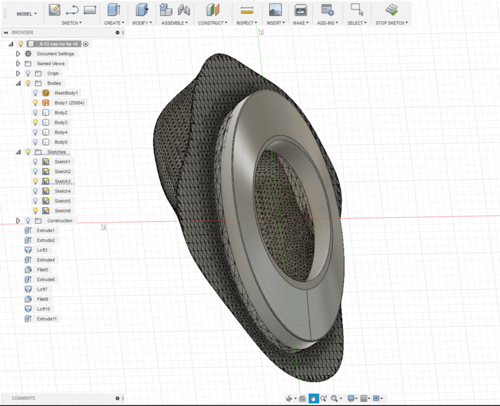 Modeling pelvis cap in Fusion