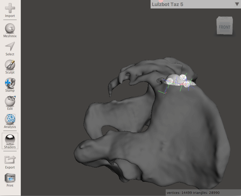 Modeling pelvis cap in Meshmixer software