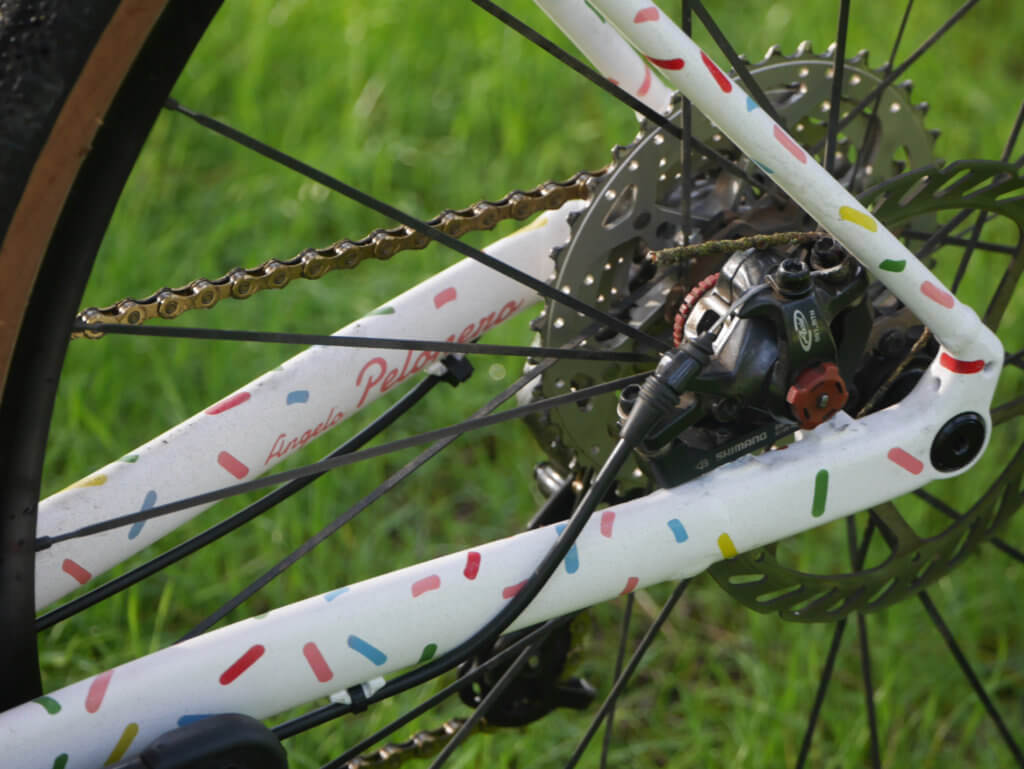 Close-up of bike decal