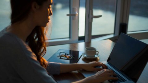 woman working from home