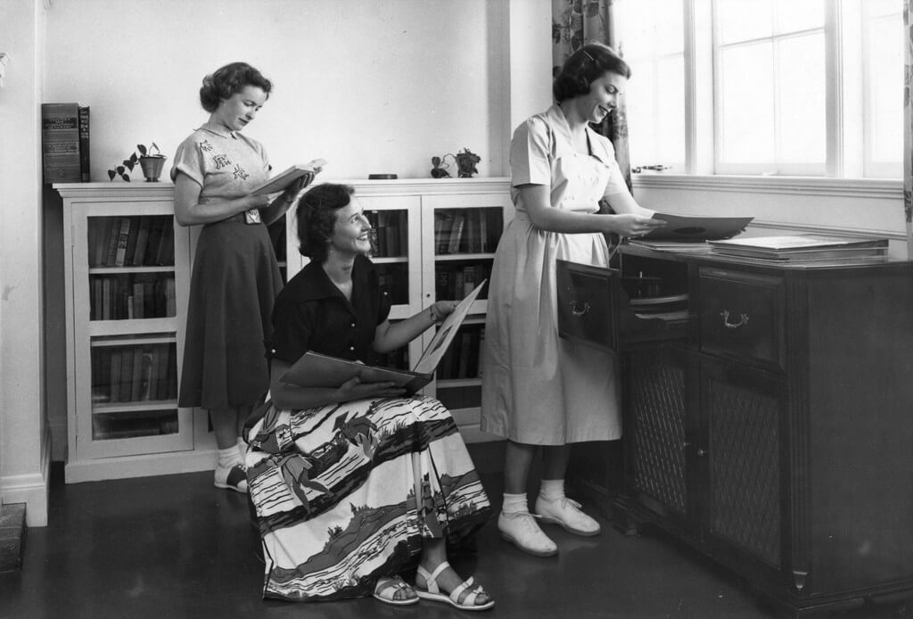 Nurses playing records