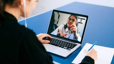 people in a one on one zoom meeting