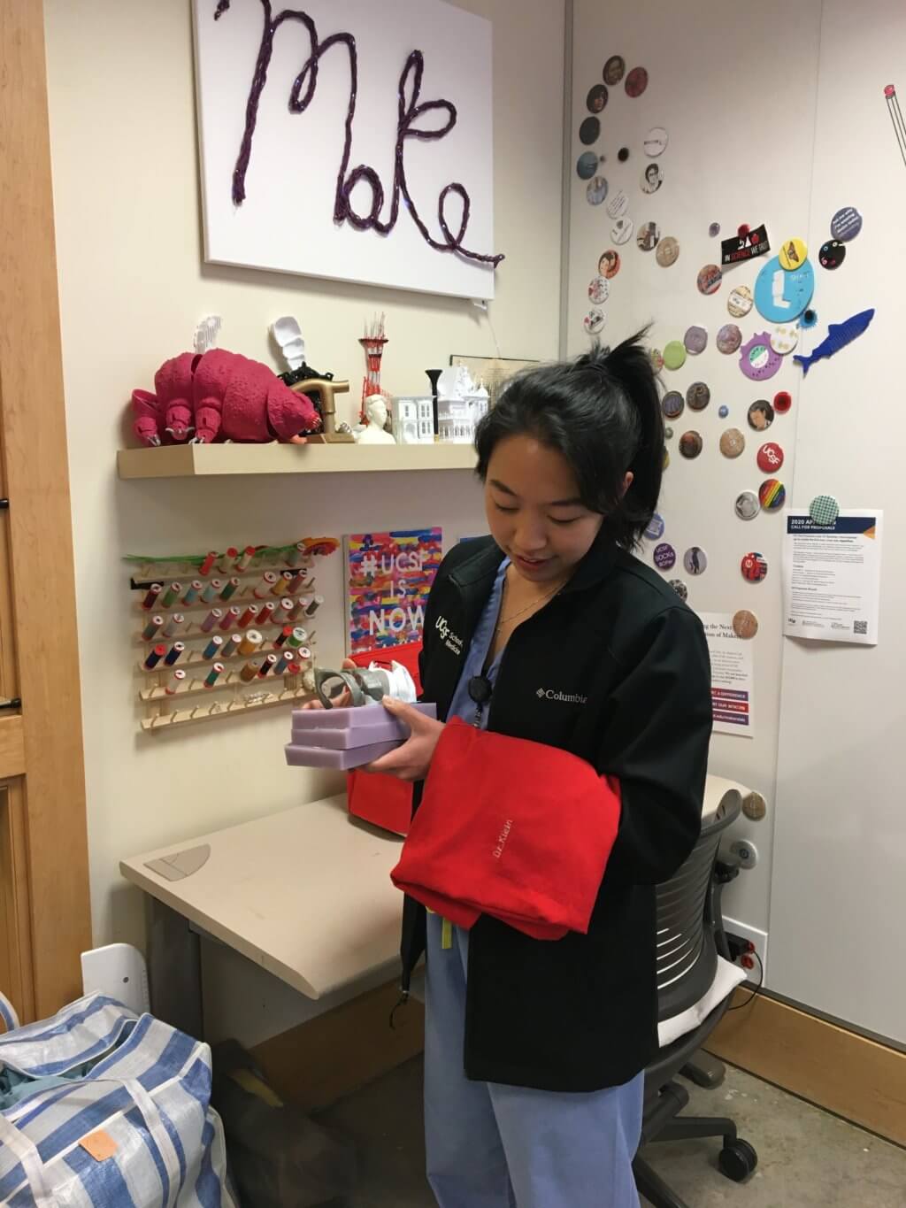 Anatomy Lab manager Stacey Yu and her creations.