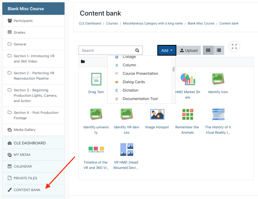 content bank