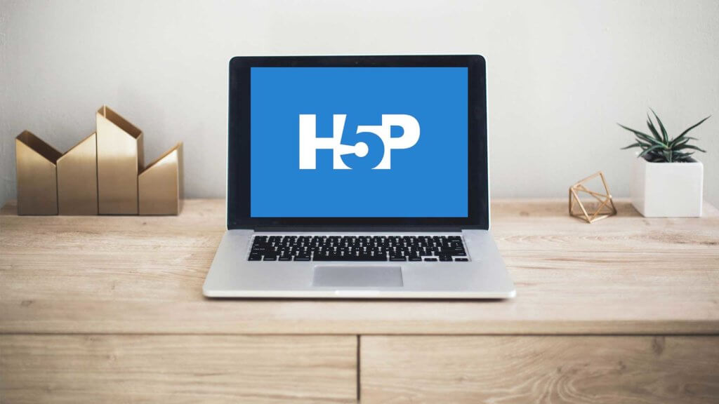 laptop with h5p on screen