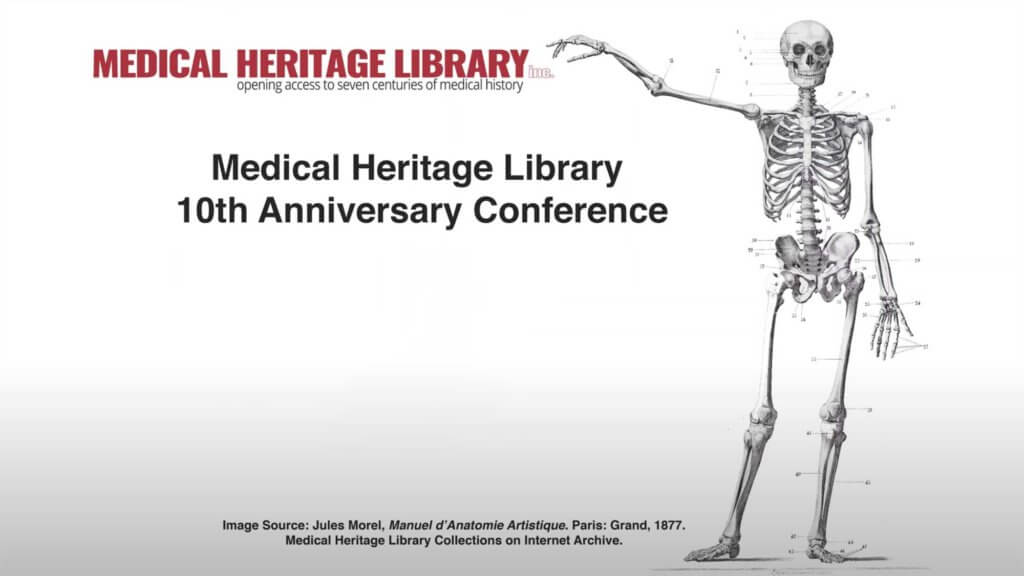 medical heritage annual conference with skeleton illustration