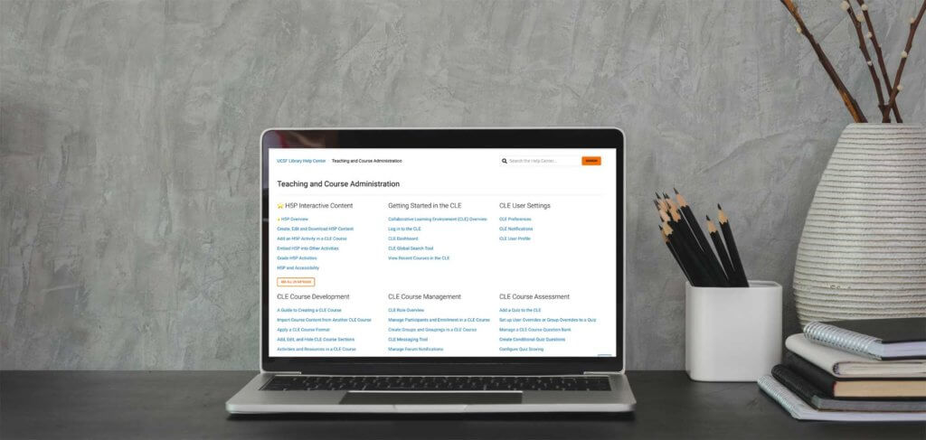 help center content on teaching and course administration