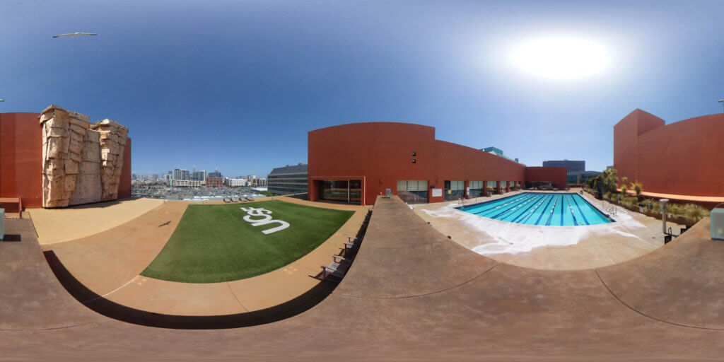 Mission Bay Fitness Center Roof Combined exposures and tripod out correctly in 3D space By Susan Merrell