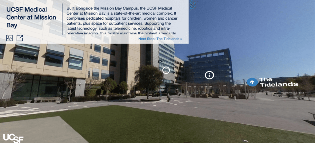 Screenshot of UCSF Mission Bay Campus Virtual Tour