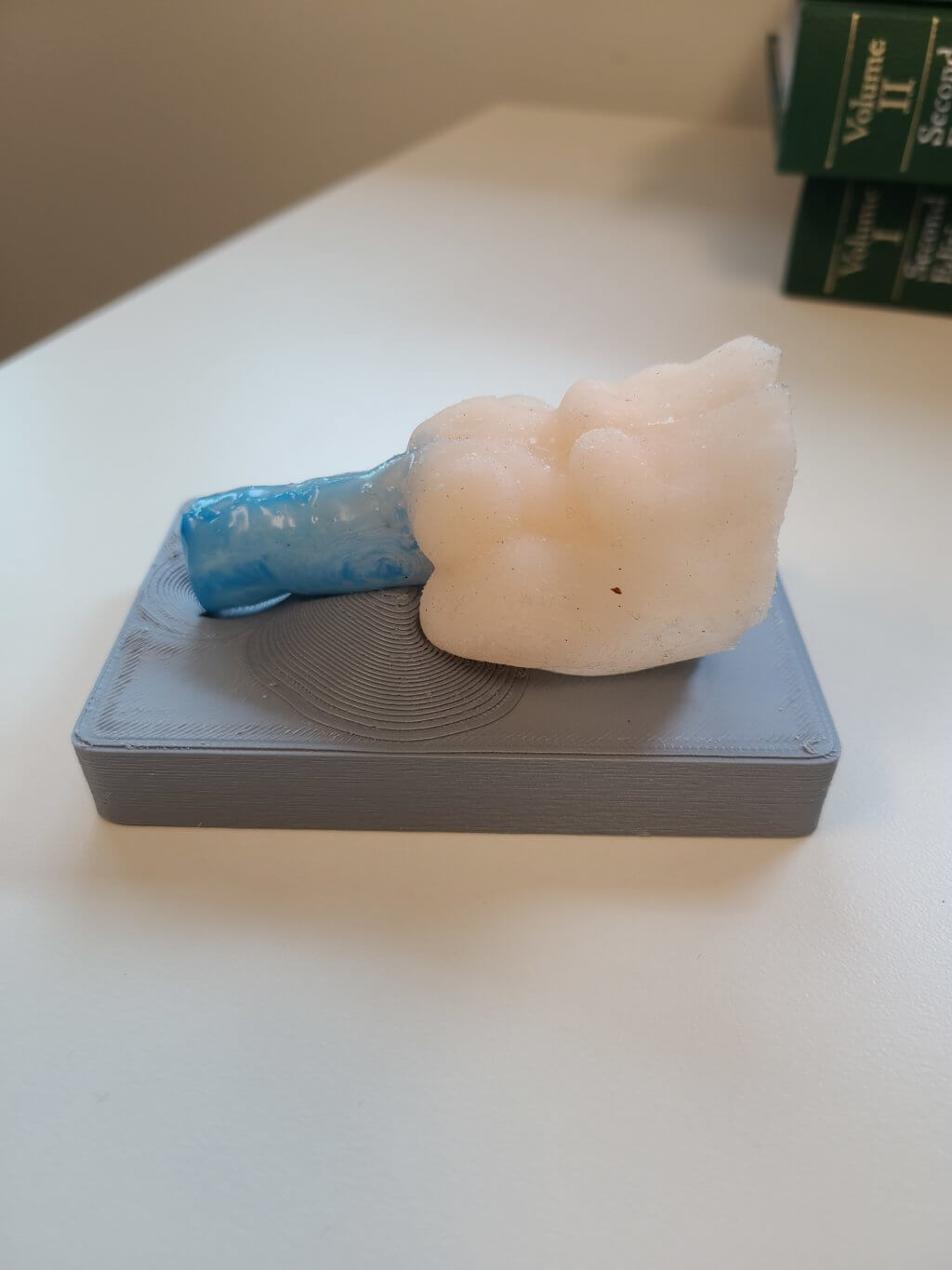 Pediatric silicone larynx with 3D printed holder