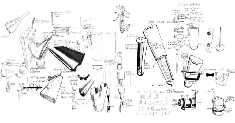 Ideation sketches of Kaba project