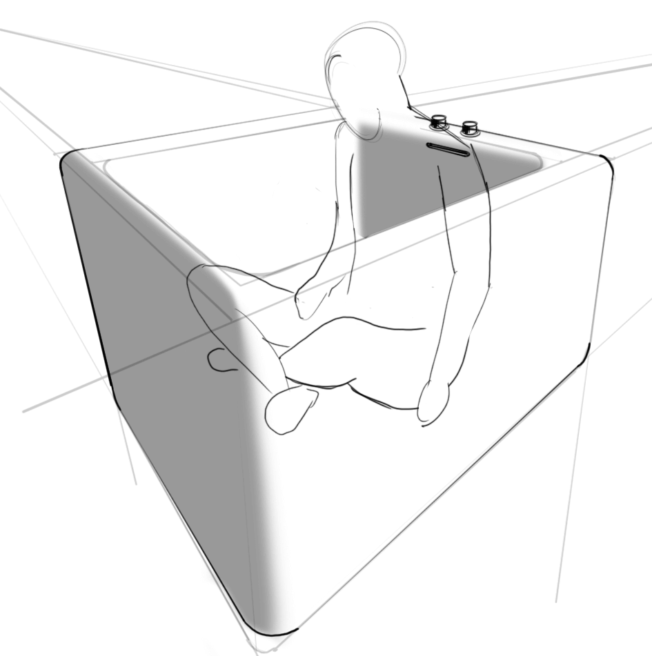 Sketch of Scott's custom bathtub