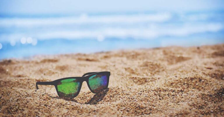 sunglasses on beach