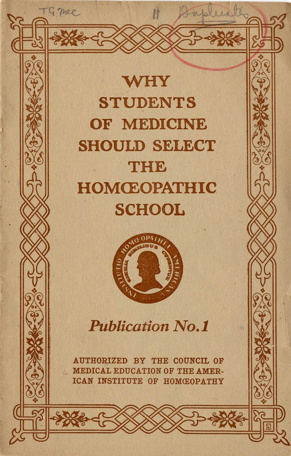 Homeopathy pamphlet