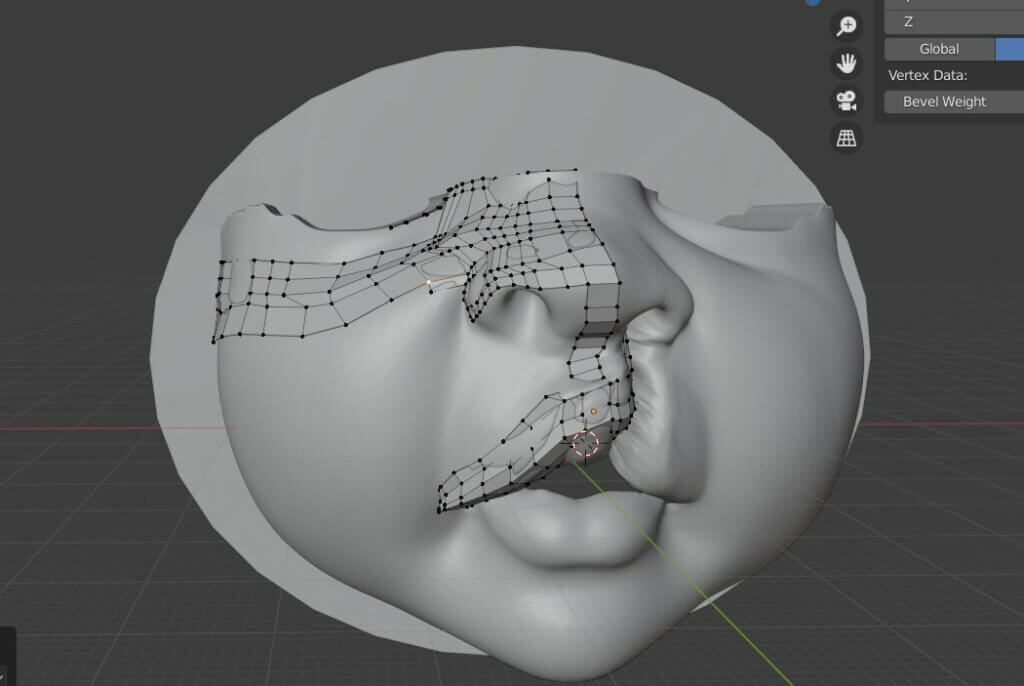 Wireframe modeling in Blender