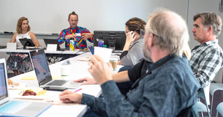 Presentation by UCSF archivist Charlie Macquarie during the AIDS Symposium in 2019.