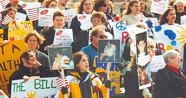 A rally of COTT members on Capitol Hill in Washington D.C. in the 1990s