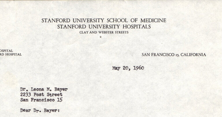 Letter to Leona Mayer Bayer, May 20, 1960