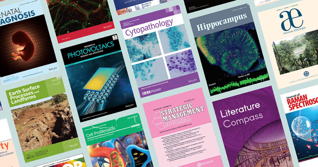 Journal covers from Wiley publications