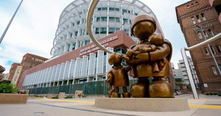 Statue in front of Zuckerberg San Francisco General Hospital