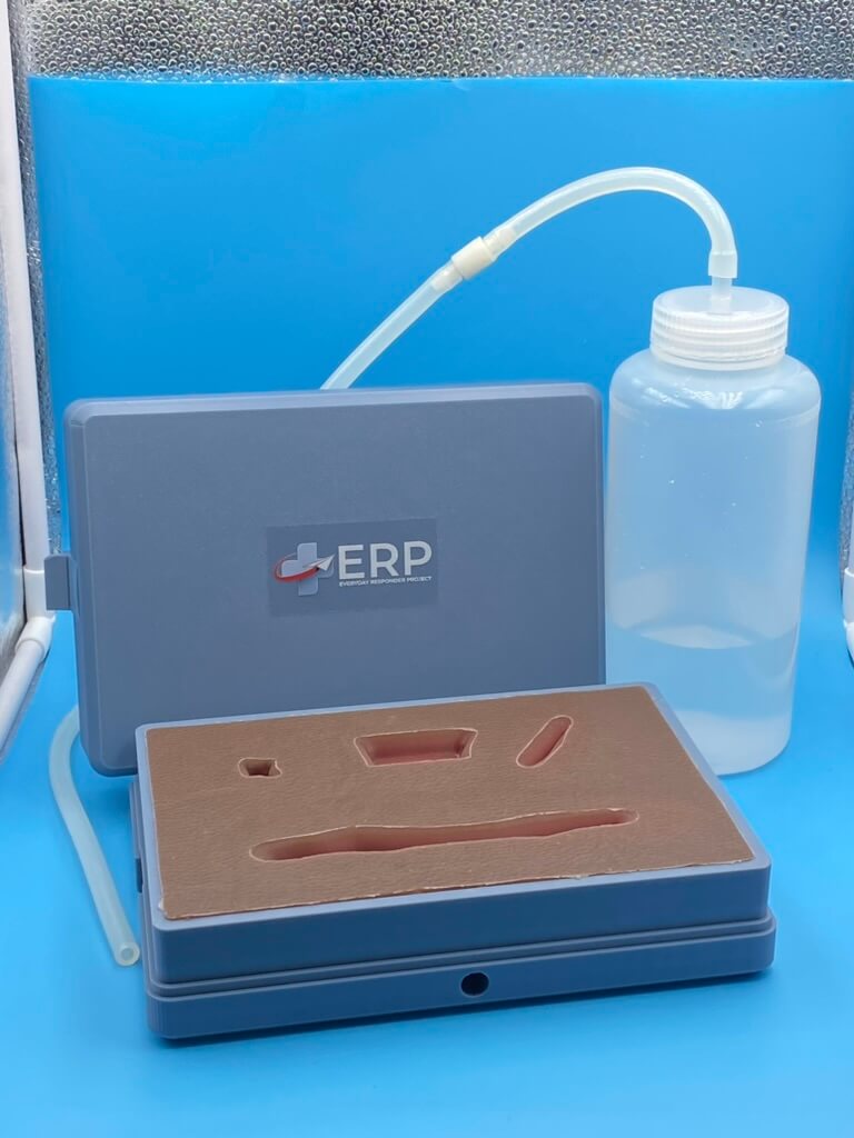 bleed-control model with liquid bottle and tube and ERP casing