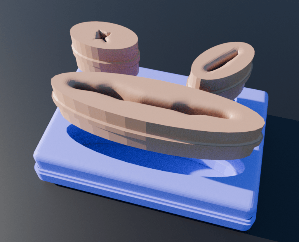 3D render of newer iteration with a 3D-printed base and individual silicone wound inserts
